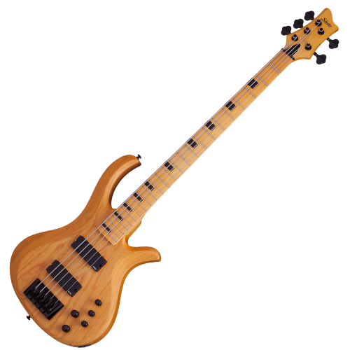 Contrabaixo Schecter Riot-5 Session ANS Aged Natural Satin com Captadores EMG 40HZ e Ponte Schecter Custom Bass String-Thru 2853