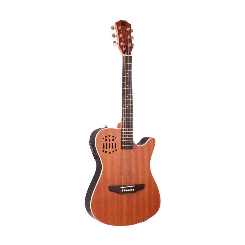 Violão Eletroacústico Marquês VA-144MGSEQ Flat Travel Baby Mahogany Fosco Aço com MET-A08