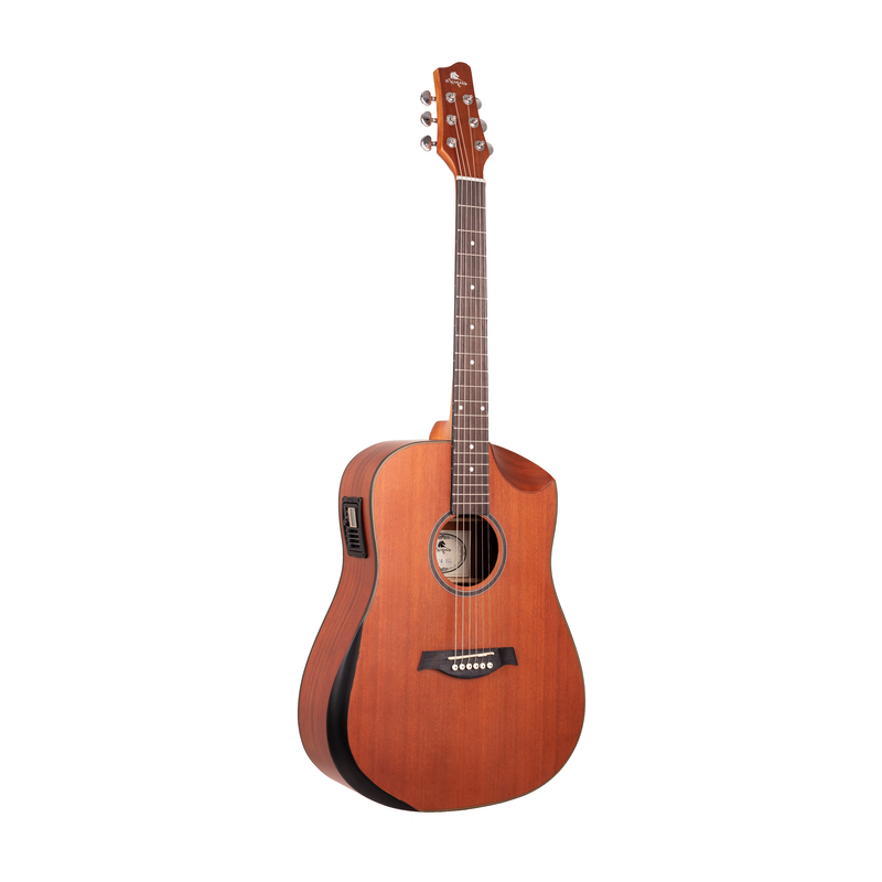 Violão Eletroacústico Marquês VA132 CTS EQ Folk Half Cutaway Castanho Fosco Aço com B-12