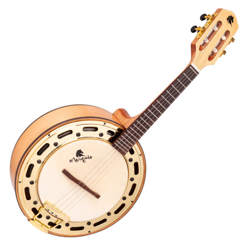 Banjo Marquês Musical BAJ150 NT EL Natural com Captador Passivo Cap-06 e Aro Dourado