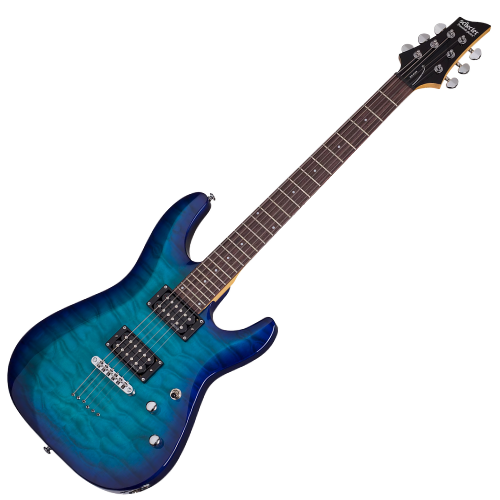 Guitarra Schecter C-6 Plus OBB Ocean Blue Burst com Captadores Schecter Diamond Plus e Ponte Tune-O-Matic 443
