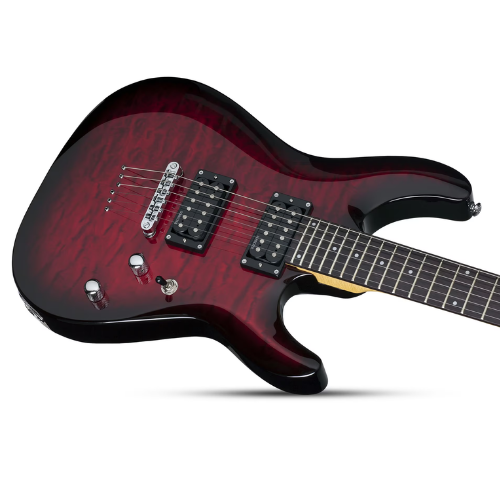Guitarra Schecter C-6 Plus STCB See-Thru Cherry Burst com Captadores Schecter Diamond Plus e Ponte Tune-O-Matic 447