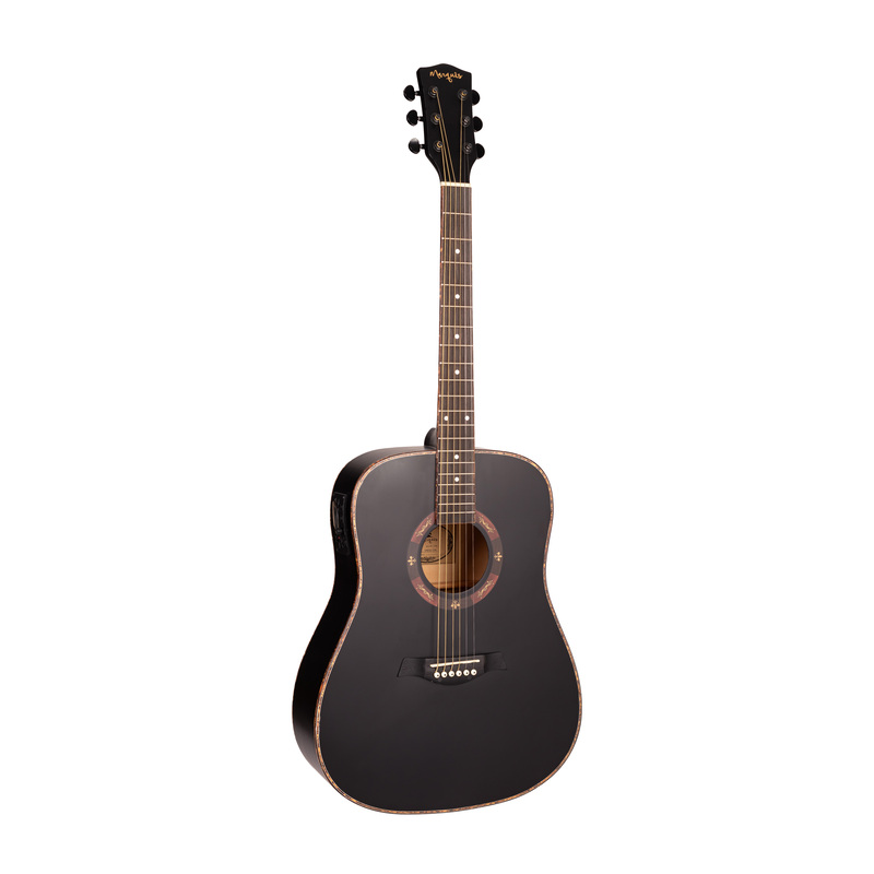 Violão Eletroacústico Marquês VA-229BKSEQ Folk Black Fosco Aço com MET-A08