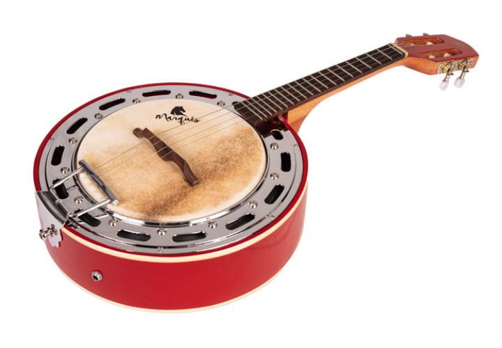 Banjo Eletroacústico Marquês Musical BAJ88 RD EL Vermelho com Captador Passivo e Aro Cromado