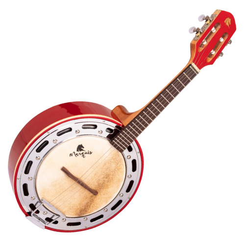 Banjo Eletroacústico Marquês Musical BAJ88 RD EL Vermelho com Captador Passivo e Aro Cromado