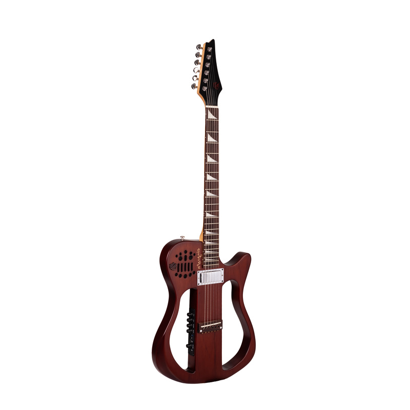 Violão Guitarra Eletroacústico Marquês VG243 CTS EQ Híbrido Vazado Castanho Fosco Aço com TJA-210 Bluetooth