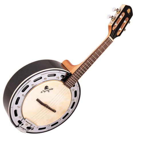 Banjo Eletroacústico Marquês Musical BAJ88 BK EL Preto com Captador Passivo e Aro Cromado