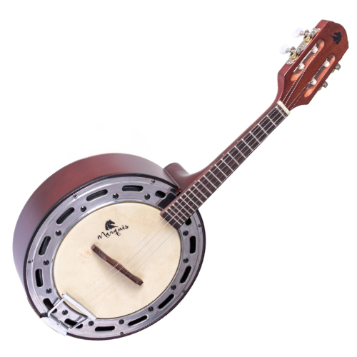 Banjo Acústico Marquês Musical BAJ87 CTS AC Castanho Fosco com Aro Jateado e Pele Caprina