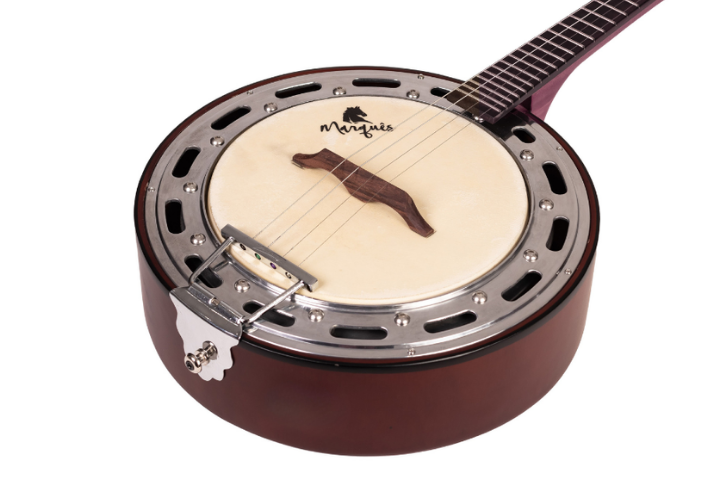 Banjo Acústico Marquês Musical BAJ87 CTS AC Castanho Fosco com Aro Jateado e Pele Caprina