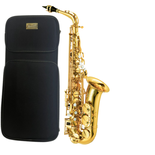 Saxofone Alto P.Mauriat PMSA-180 AGL Gold Lacquer com Super VI Neck e Brass Body
