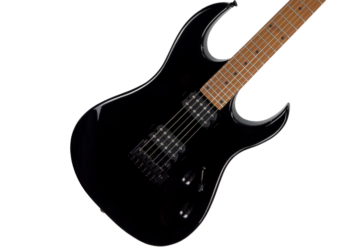 Guitarra Waldman WIGR120 BK Black com Captadores HH Cerâmicos e Ponte Tremolo Semi-Flutuante