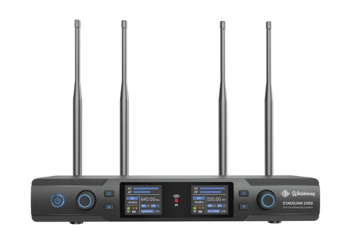 Microfone Sem Fio Duplo Waldman WSL-2200/530 com Tecnologia StageLink e Case de Transporte