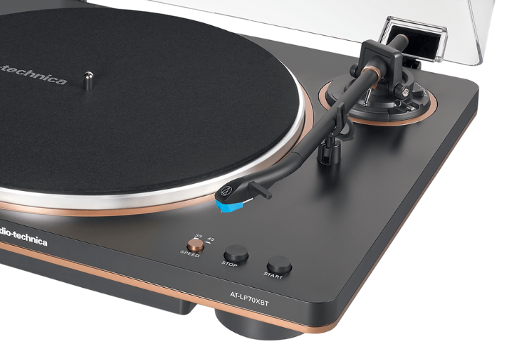 Toca-Discos Automático Bluetooth Audio-Technica AT-LP70XBT Black/Bronze com Acionamento por Correia e Pré-Amplificador Phono Integrado