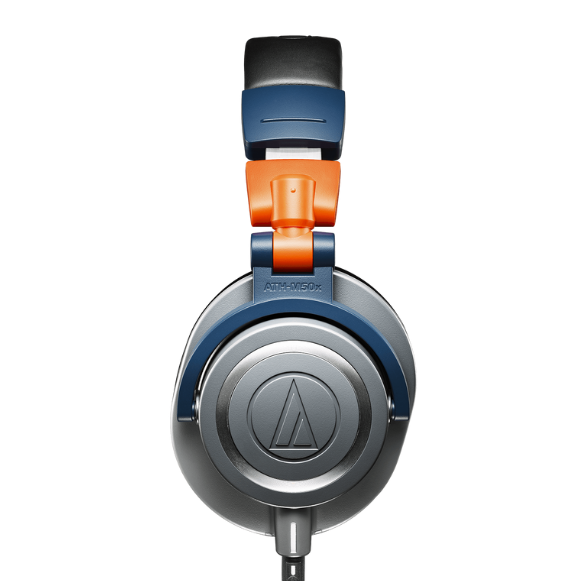 Fone de Ouvido Profissional Audio-Technica ATH-M50x LAB Limited Edition com Drivers 45mm Neodímio, Cabos Desconectáveis e Design Fan-Voted Azul/Laranja/Cinza