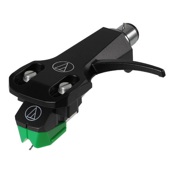 Kit Cápsula Audio-Technica AT-VM95E/H com Agulha Elíptica Verde 0.3 x 0.7 mil e Cabeçote AT-HS6BK