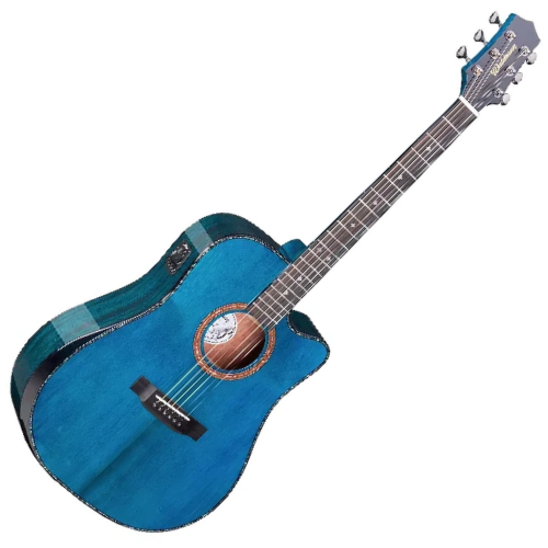 Violão Eletroacústico Aço Waldman Abadia DCEX-1841 BLB Blue com Tampo Sólido e Bag