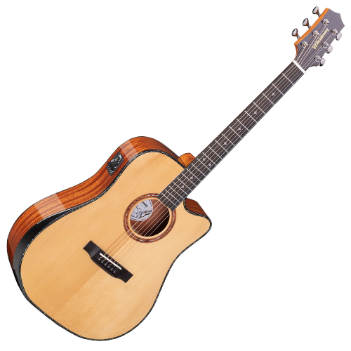 Violão Eletroacústico Aço Waldman DCEX-1841 N Abadia Natural com Tampo Sólido e Bag