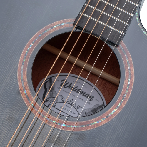 Violão Eletroacústico Aço Waldman DCEX-1841 BKB Abadia Black Burst com Tampo Sólido e Bag