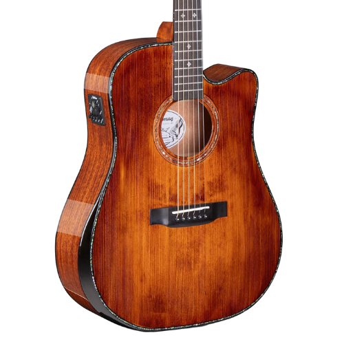 Violão Eletroacústico Aço Waldman DCEX-1841 FSB Abadia Fire