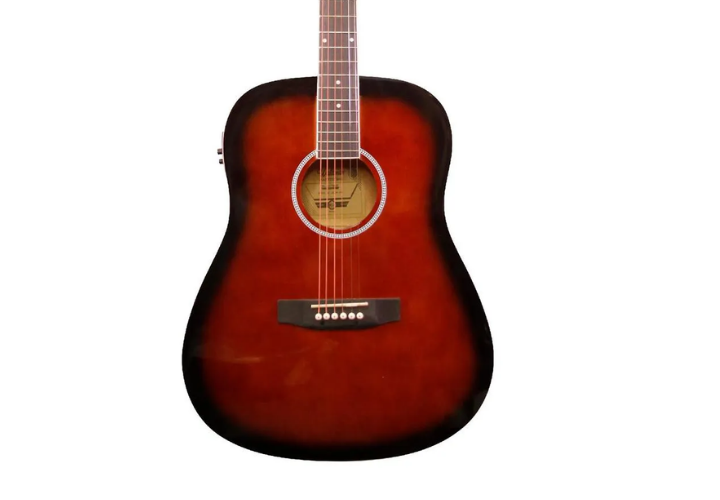 Violão Eletroacústico Waldman DE141 DSB Dark Sunburst Dreadnought com Tampo Basswood e Equalizador EQ-3RT 3 Bandas