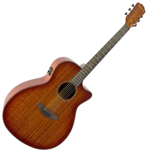 Violão Eletroacústico Waldman Opus Grand GCFX-1441 Orange Burst Grand Auditorium com Cutaway, Tampo Spruce e Equalizador Waldman 4 Bandas com Afinador