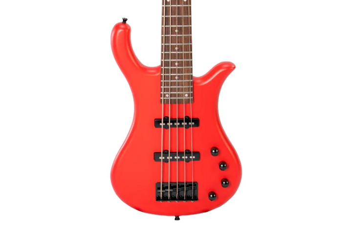 Contrabaixo 5 Cordas Ativo Waldman WB305A DRS Deep Red Satin com Captadores JJ Cerâmicos e Controles Master Volume e 3 Tons