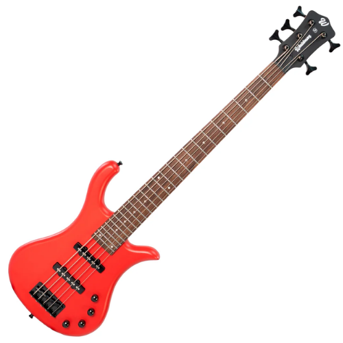 Contrabaixo 5 Cordas Ativo Waldman WB305A DRS Deep Red Satin com Captadores JJ Cerâmicos e Controles Master Volume e 3 Tons
