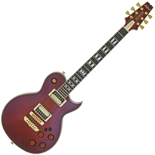 Guitarra Japonesa Aria Pro II PE-R100 Antique Brown com Captadores Classic Power HH e Ponte Aria Original SPT