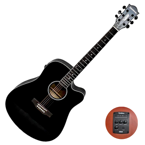 Violão Eletroacústico Waldman TDCE-141 BK Black Dreadnought Aço 