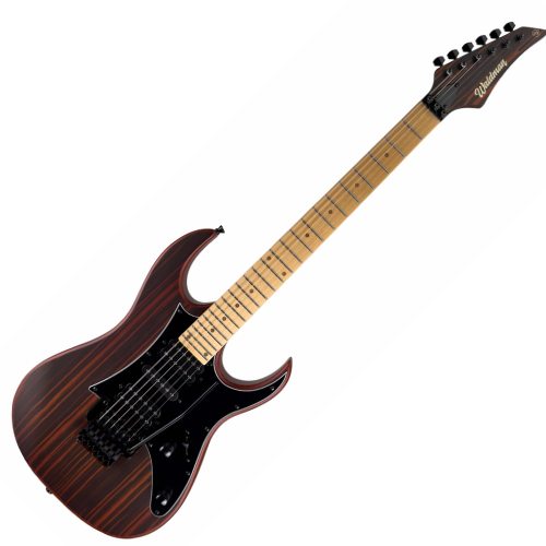 Guitarra Waldman WIG250 DN Dark Natural com Captadores HSH Cerâmicos e Ponte Floyd Tremolo Black e Bag