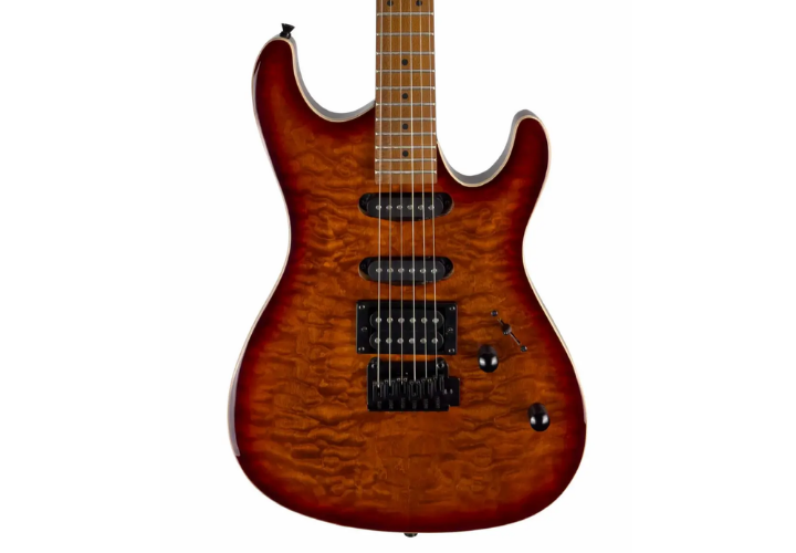 Guitarra Waldman WIS160 QSB Quilted Sunburst com Captadores HSS Cerâmicos e Ponte Tremolo Vintage 2 Pivôs