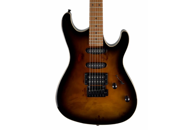 Guitarra Waldman WIS160 SBRB Spalted Brown Burst com Captadores HSS Cerâmicos e Ponte Tremolo Vintage 2 Pivôs
