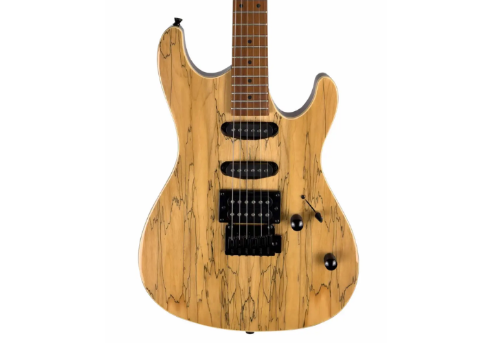Guitarra Waldman WIS160 SNT Spalted Natural com Captadores HSS Cerâmicos e Ponte Tremolo Vintage 2 Pivôs