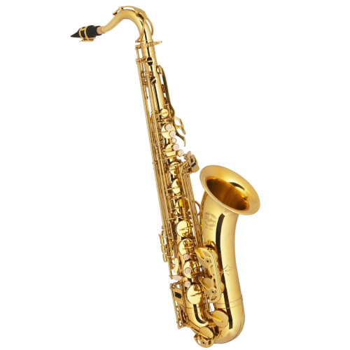 Saxofone Tenor Hofma HST 403 Laqueado com Apoio de Polegar Regulável, Chaves Niqueladas e Estojo Extra Luxo Inclusos