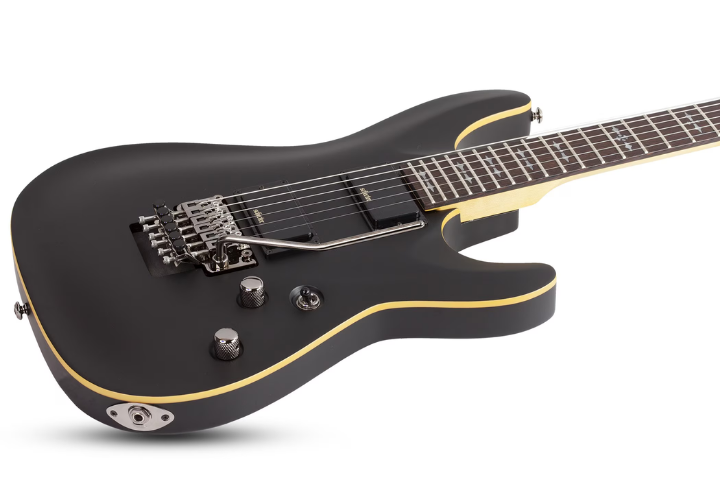 Guitarra Schecter Demon-6 FR Aged Black Satin com Captadores