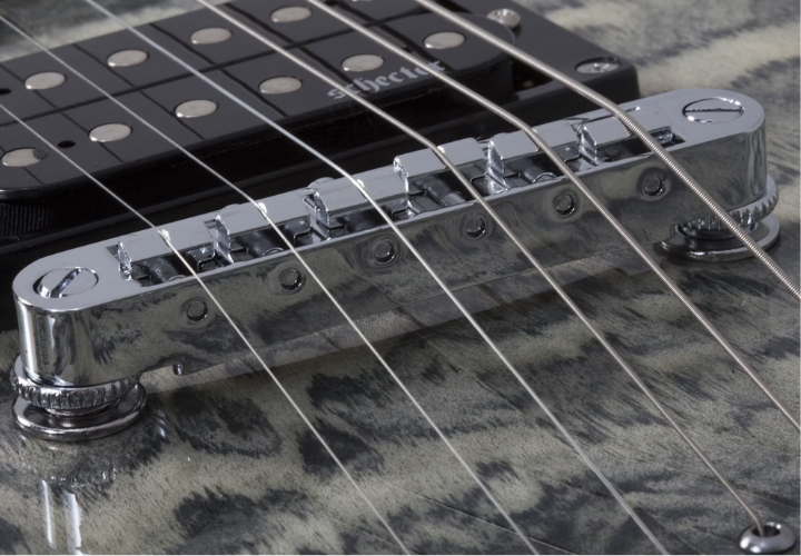 Guitarra Schecter C-6 Plus LH Charcoal Burst Captadores Schecter Eletrônica Ativa 2 Bandas 448