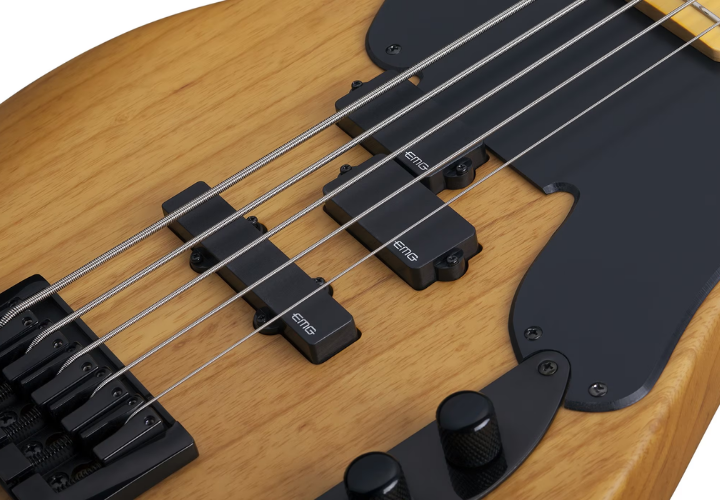 Contrabaixo Schecter Model-T Session-5 Aged Natural Satin com Captadores EMG 40DC e Ponte Schecter Custom Bass String Thru 2847