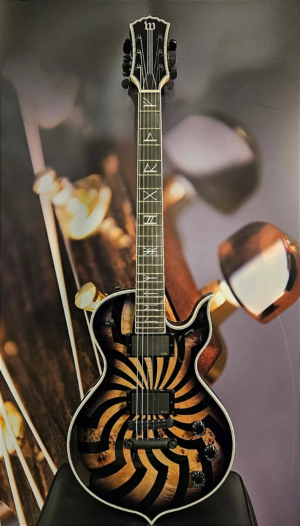 Guitarra Wylde Audio Odin Grail Buzzsaw Charcoal Burst com Captadores Schecter USA SuperCharger Mach-6 e Ponte Hipshot Hardtail 4539