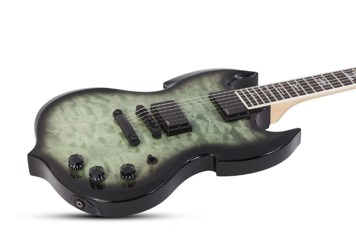 Guitarra Schecter Wylde Audio Barbarian Nordic Ice com Captadores EMG 81/85 e Ponte TonePros Tune-O-Matic 4538