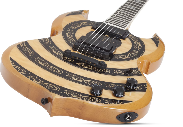 Guitarra Schecter Wylde Audio Barbarian Norse Dragon Raw Top com Captadores EMG 81/85 e Ponte TonePros Tune-O-Matic 4574