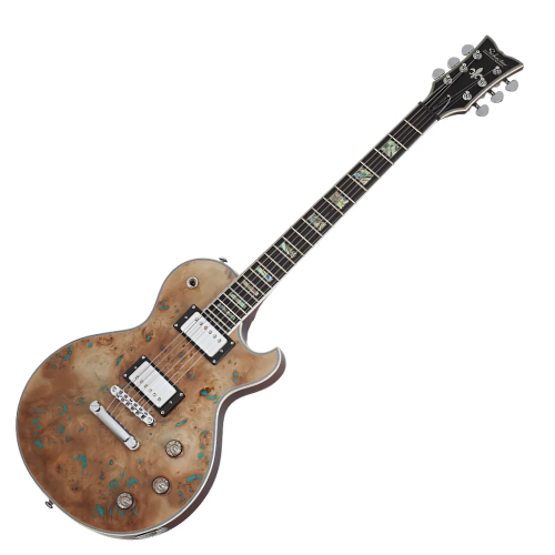 Guitarra Schecter Solo-II Custom Natural Burl Top com Captadores Humbucker Schecter e Ponte Fixed String-Thru 660