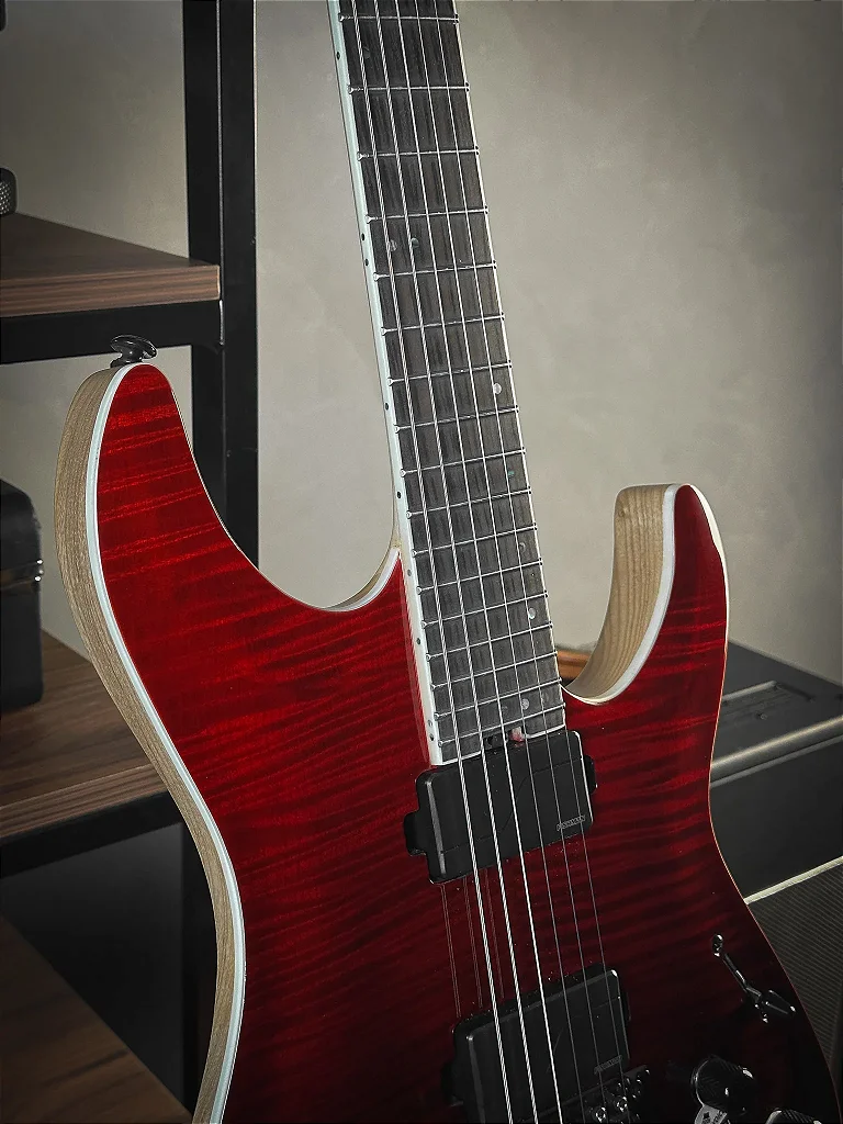 Guitarra Schecter C-1 FR SLS Elite Blood Burst com Captadores Fishman Fluence Modern HH e Ponte Floyd Rose 1500 Series 1371