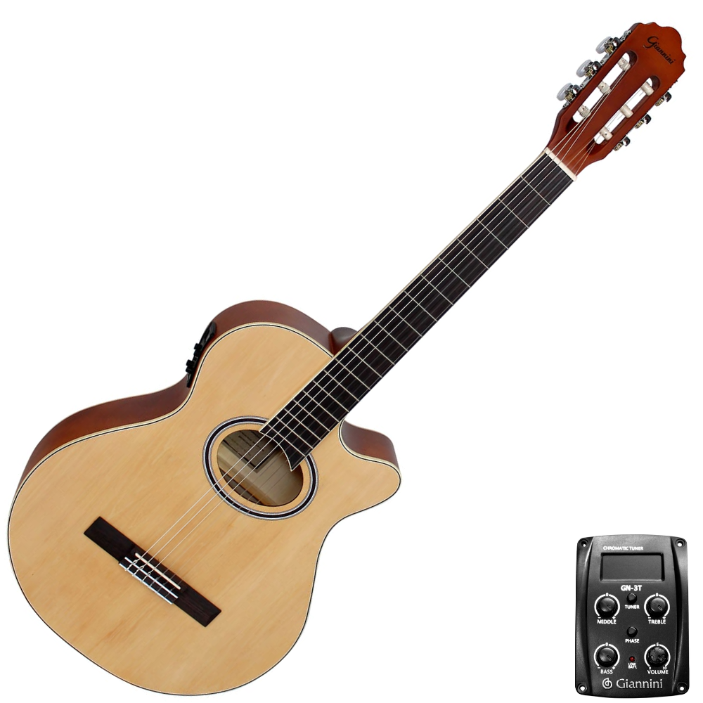 Violão Nylon Eletroacústico Giannini Performance GNF-1D CEQ NS Natural Satin