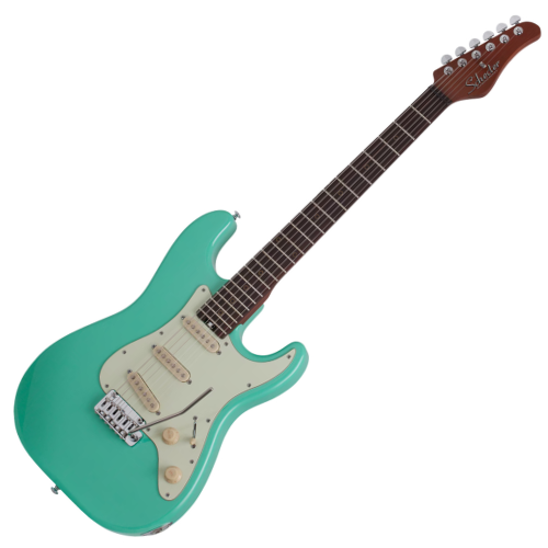 Guitarra Schecter Nick Johnston Traditional Atomic Green com Captadores NJ Single-Coil e Diamond '78 Humbucker e Ponte Diamond Vintage Tremolo 289