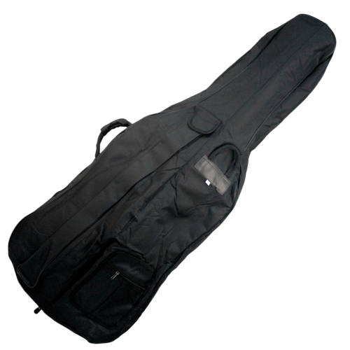 Capa Reforçada Luxo para Violoncelo 4/4 com Espuma 5mm Preta com Alças Ajustáveis e Bolso para Acessórios