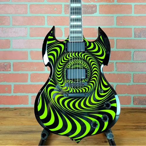 Guitarra Schecter Barbarian Psychic Bullseye Grim Green com Captadores EMG 81/85 e Ponte TonePros T3BP Tune-O-Matic 4543