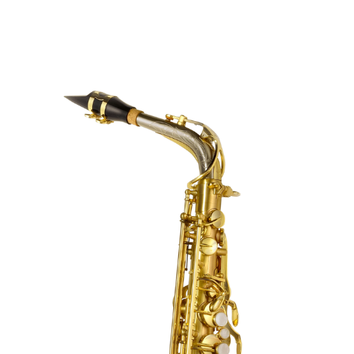 Saxofone Alto P. Mauriat Le Bravo 200 AGL Gold Lacquer com Chaves Madrepérola e Case PM Traveller II