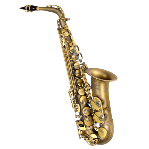 Saxofone Alto P. Mauriat PMXA-67RDK Dark Vintage com Tudel Super VI e Campana Gravada à Mão