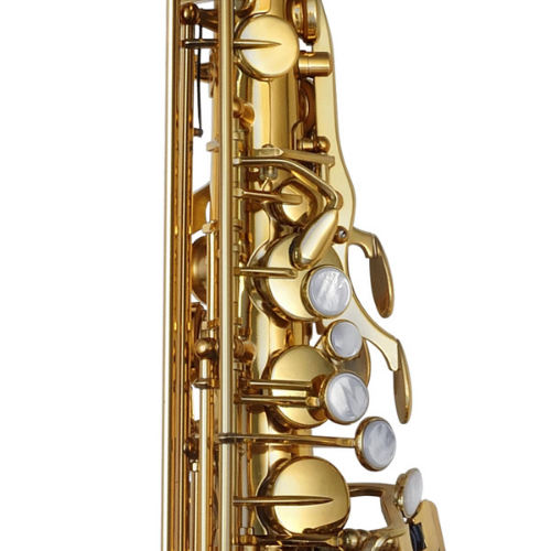 Saxofone Alto P. Mauriat PMXA-67R GL Gold Lacquer com Tudel Super VI e Campana Gravada à Mão