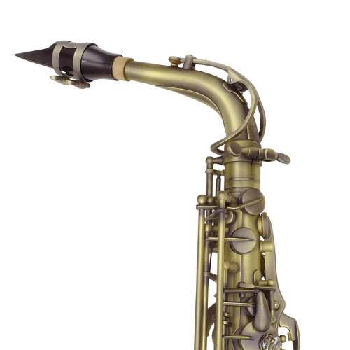 Saxofone Alto P. Mauriat System-76 II ADK Dark Vintage com Tudel Super VI e Campana Gravada Manualmente